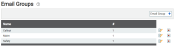 Email Groups screen